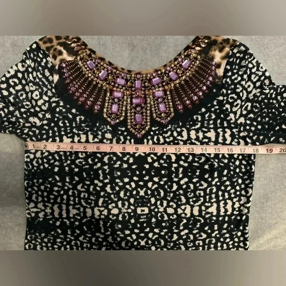 ECI New York jeweled animal print dress size M - Picture 4 of 7